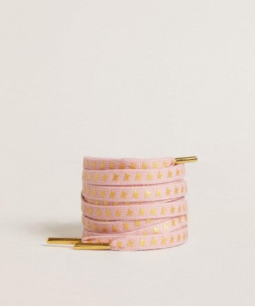 Pink cotton laces with contrasting gold stars