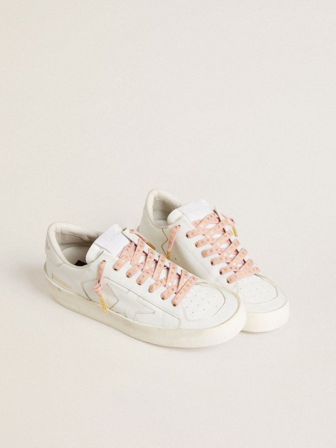 Pink cotton laces with contrasting gold stars - Image 3