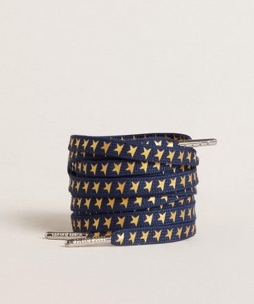 Navy-blue laces with contrasting gold stars
