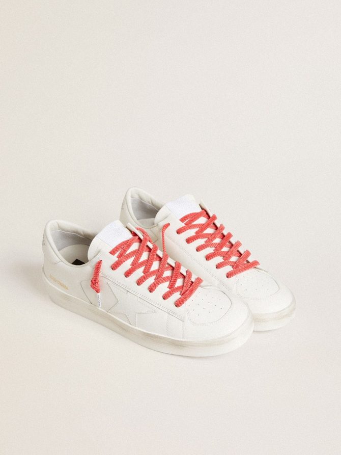 Worn-red cotton laces with logoed aglet - Image 3