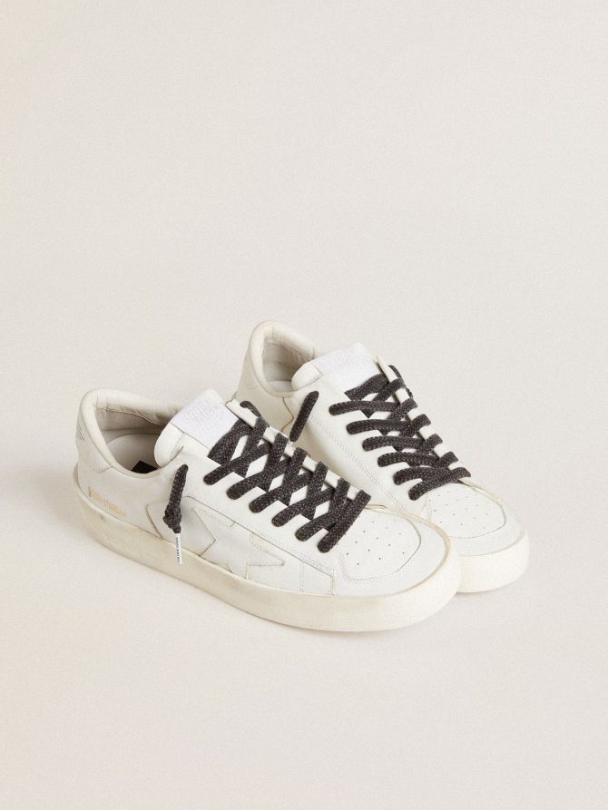 Worn-black cotton laces with logoed aglet - Image 3
