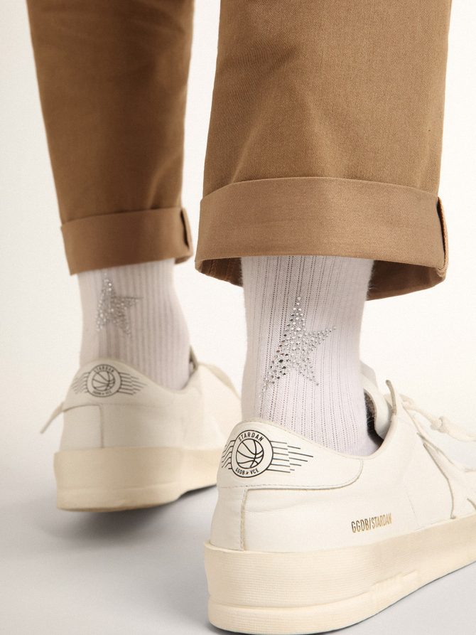 White socks with crystal star on the back - Image 4