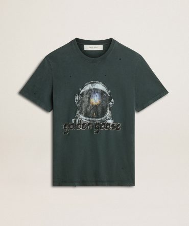 Black T-shirt with multicolor print