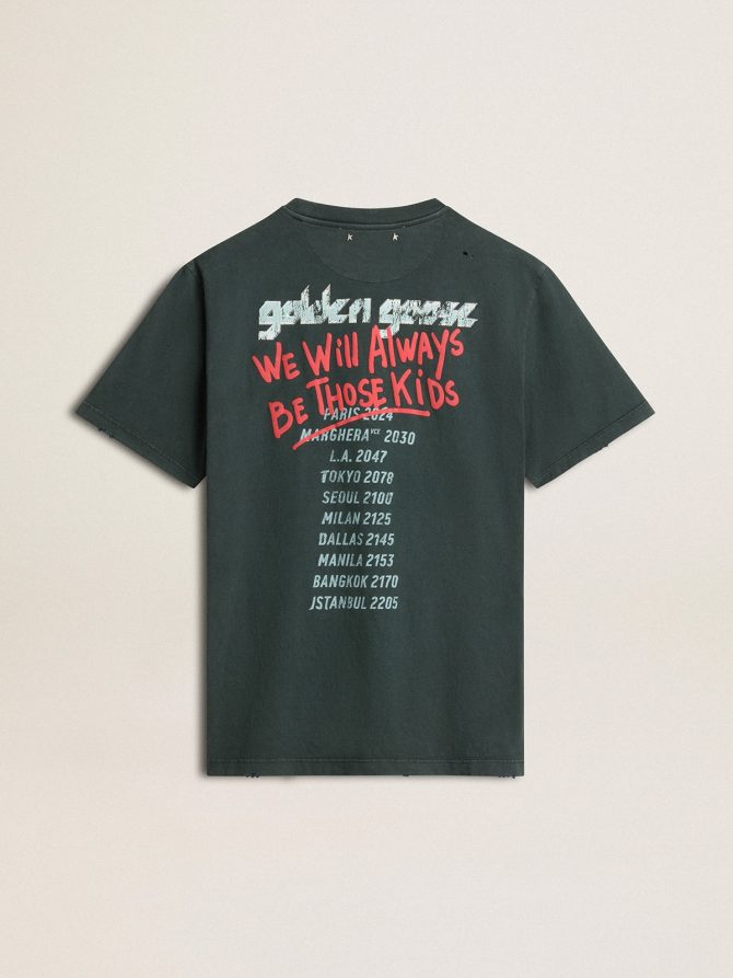 Black T-shirt with multicolor print - Image 2