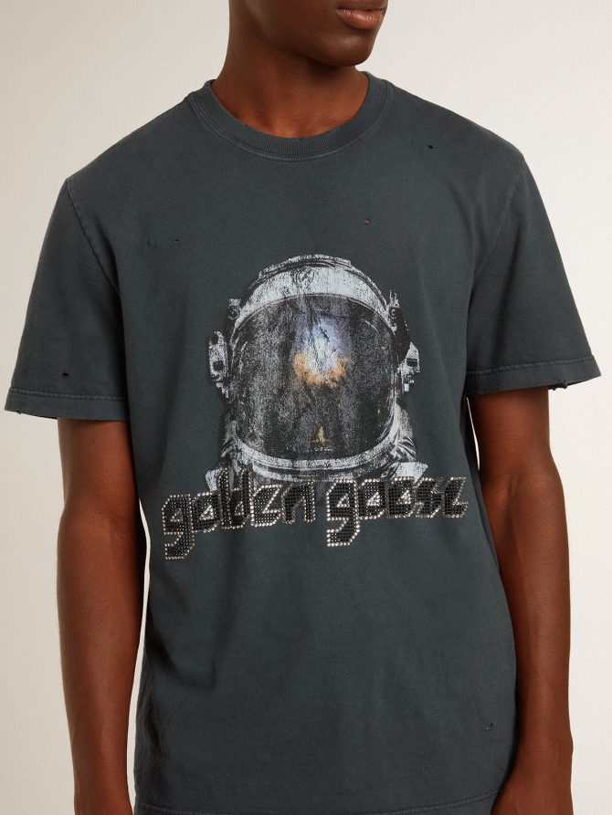 Black T-shirt with multicolor print - Image 6