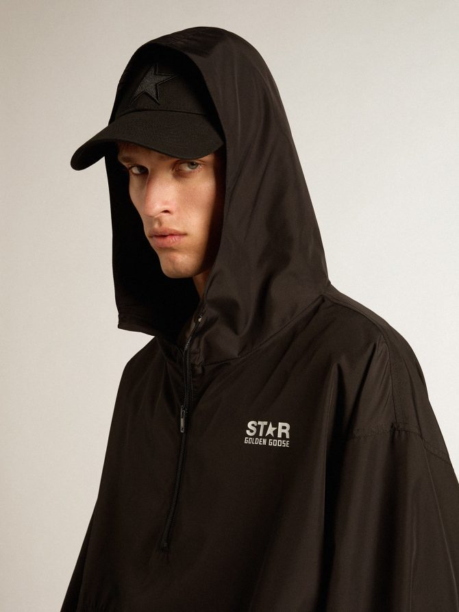 Black windbreaker with hood - Image 3