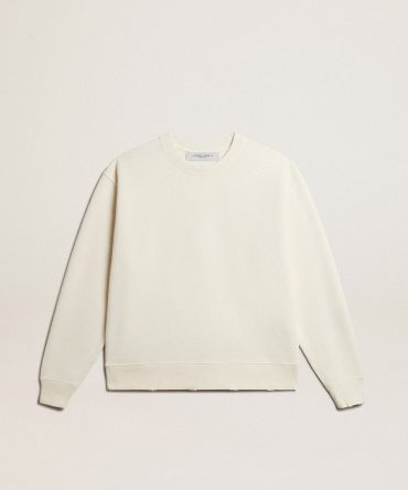 Sweatshirt in aged white with reverse logo on the back – Jersey Capsule