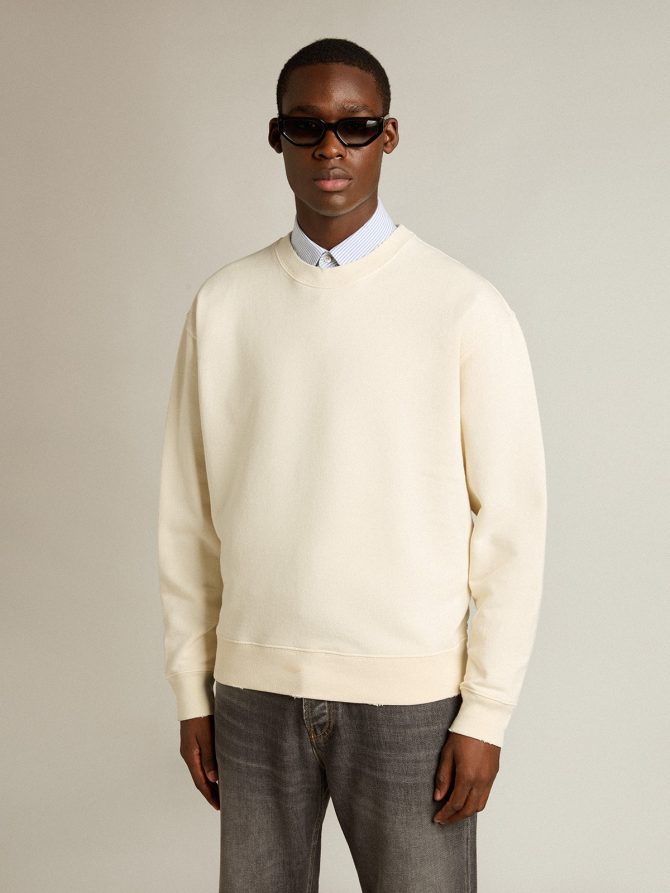 Sweatshirt in aged white with reverse logo on the back – Jersey Capsule - Image 2