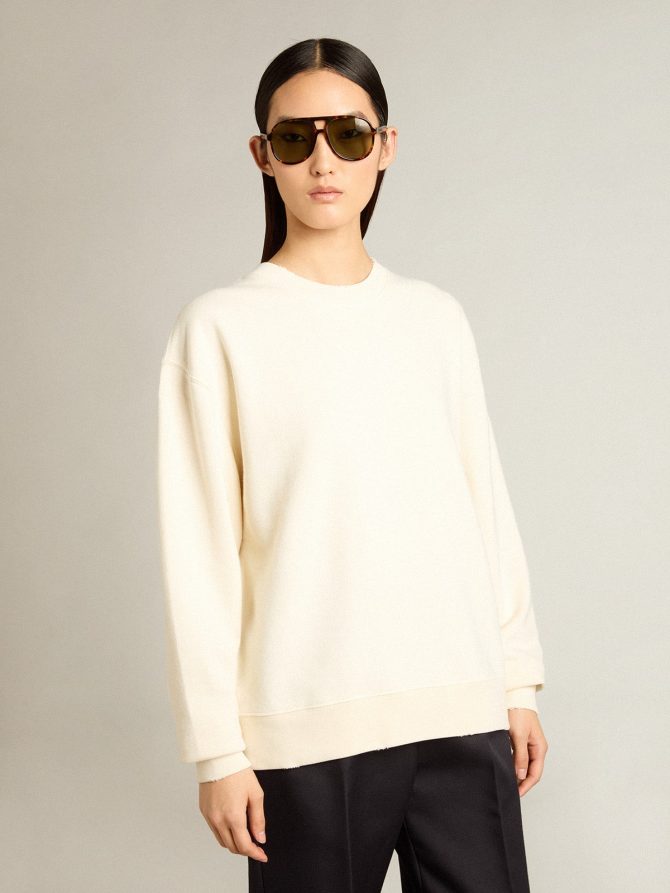Sweatshirt in aged white with reverse logo on the back – Jersey Capsule - Image 3