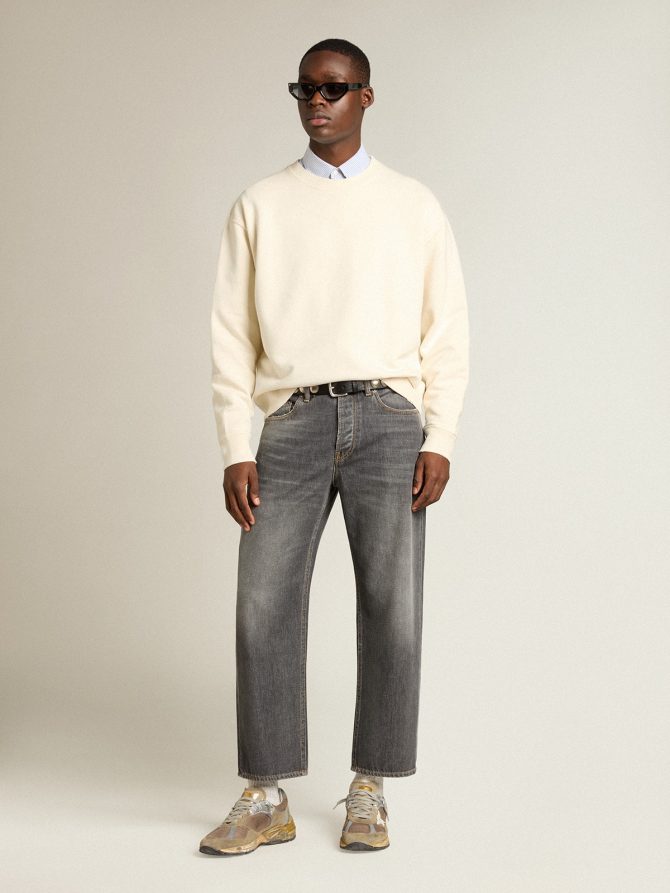 Sweatshirt in aged white with reverse logo on the back – Jersey Capsule - Image 4