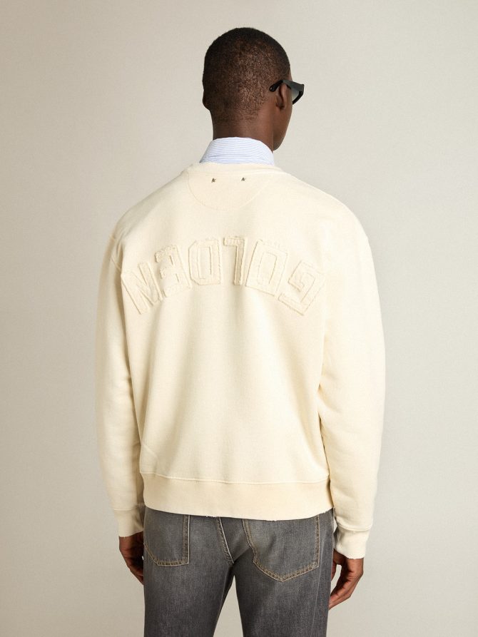 Sweatshirt in aged white with reverse logo on the back – Jersey Capsule - Image 6