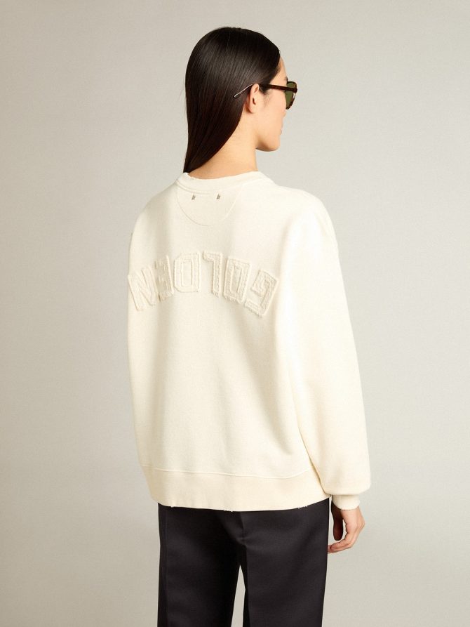 Sweatshirt in aged white with reverse logo on the back – Jersey Capsule - Image 7