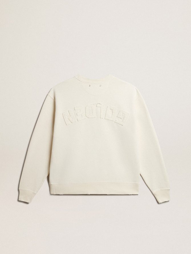 Sweatshirt in aged white with reverse logo on the back – Jersey Capsule - Image 8