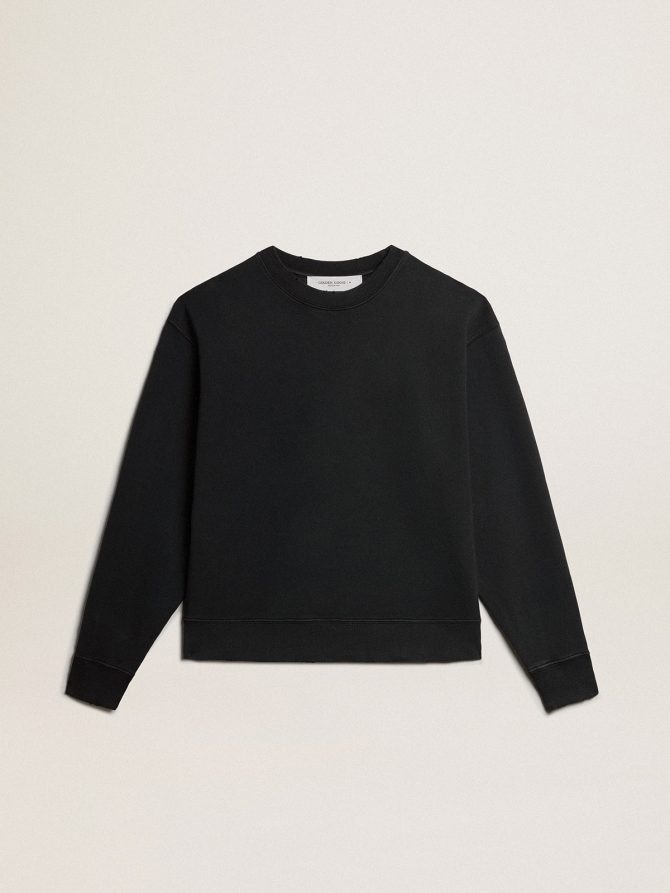 Sweatshirt in washed black with reverse logo on the back – Jersey Capsule