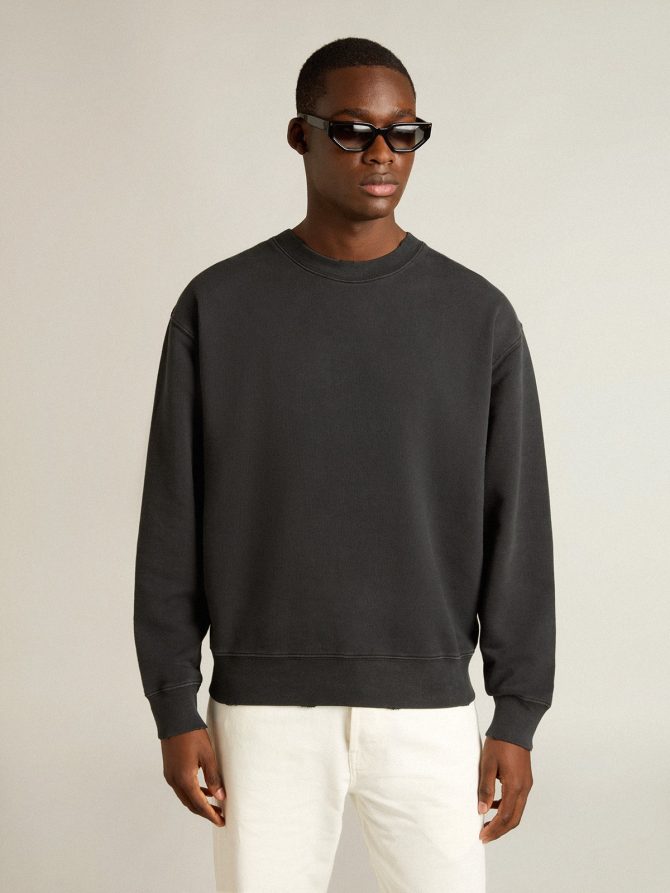 Sweatshirt in washed black with reverse logo on the back – Jersey Capsule - Image 2