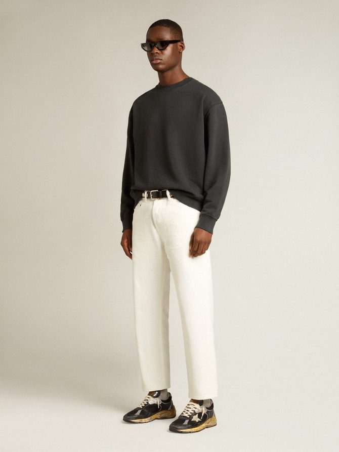 Sweatshirt in washed black with reverse logo on the back – Jersey Capsule - Image 3