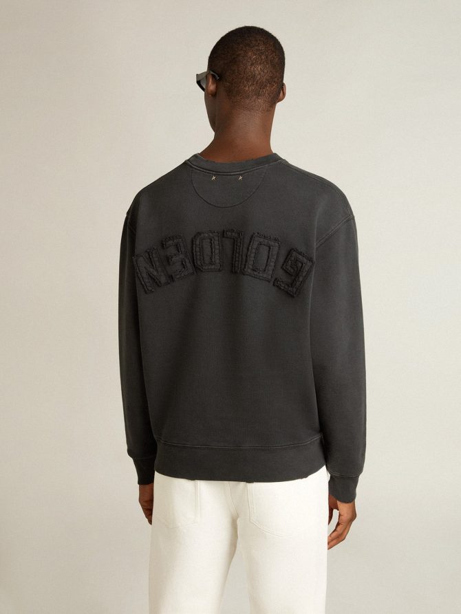 Sweatshirt in washed black with reverse logo on the back – Jersey Capsule - Image 4