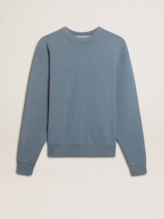 Baby blue sweatshirt with reverse logo on the back – Jersey Capsule