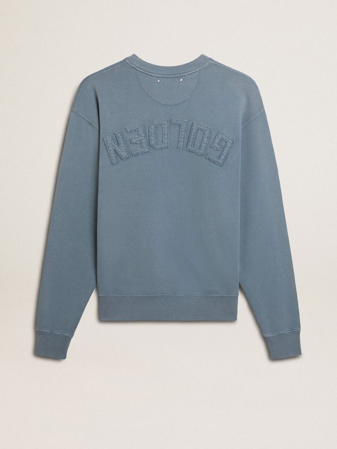 Baby blue sweatshirt with reverse logo on the back – Jersey Capsule - Image 2