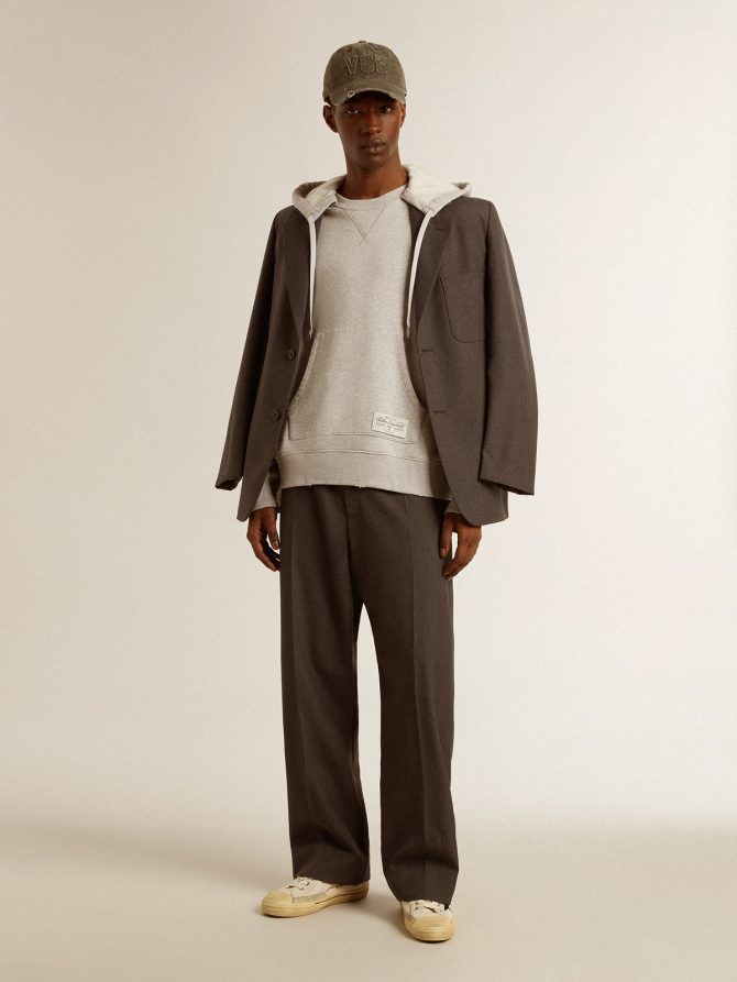 Unisex cotton hooded sweatshirt with print on the back - Image 4
