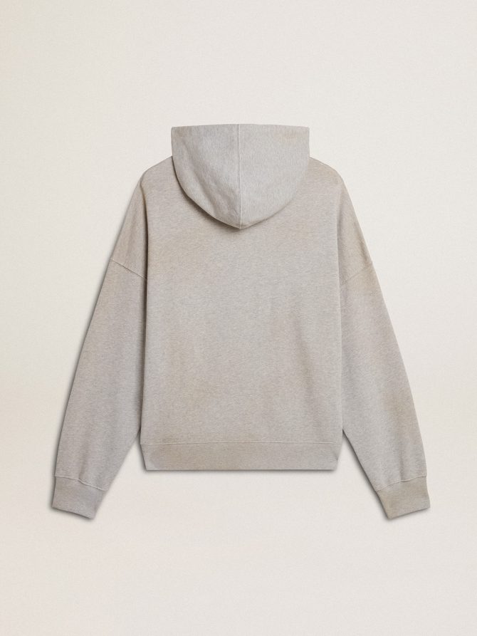 Hooded sweatshirt in worn gray with embroidered vintage logo - Image 6
