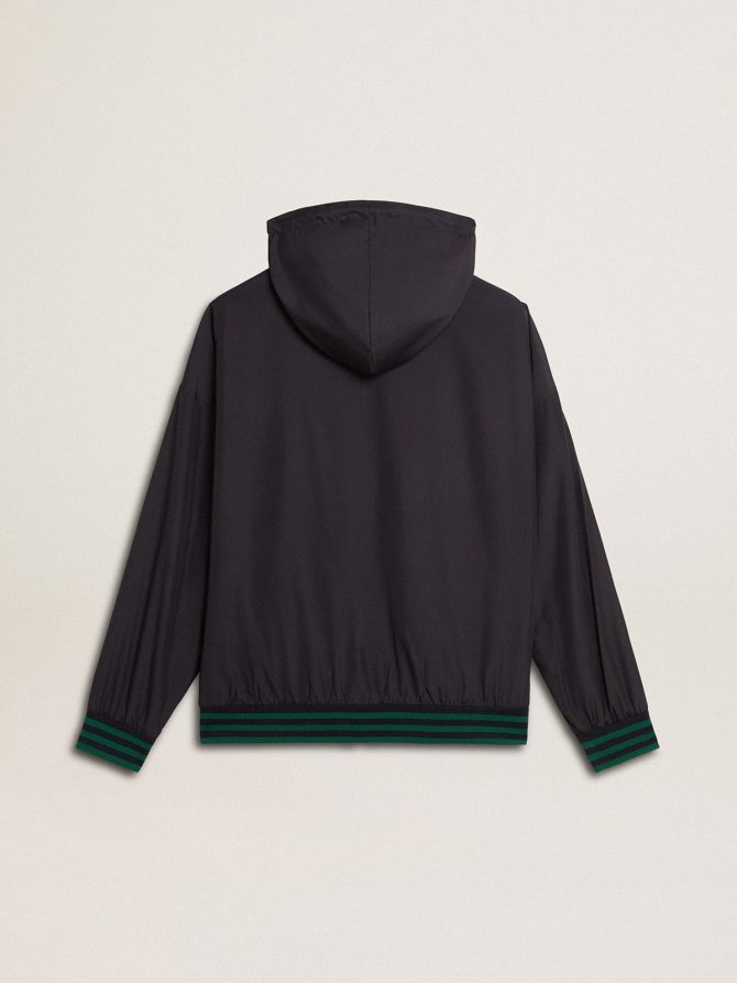 Men’s green and blue reversible hooded sweatshirt - Image 3
