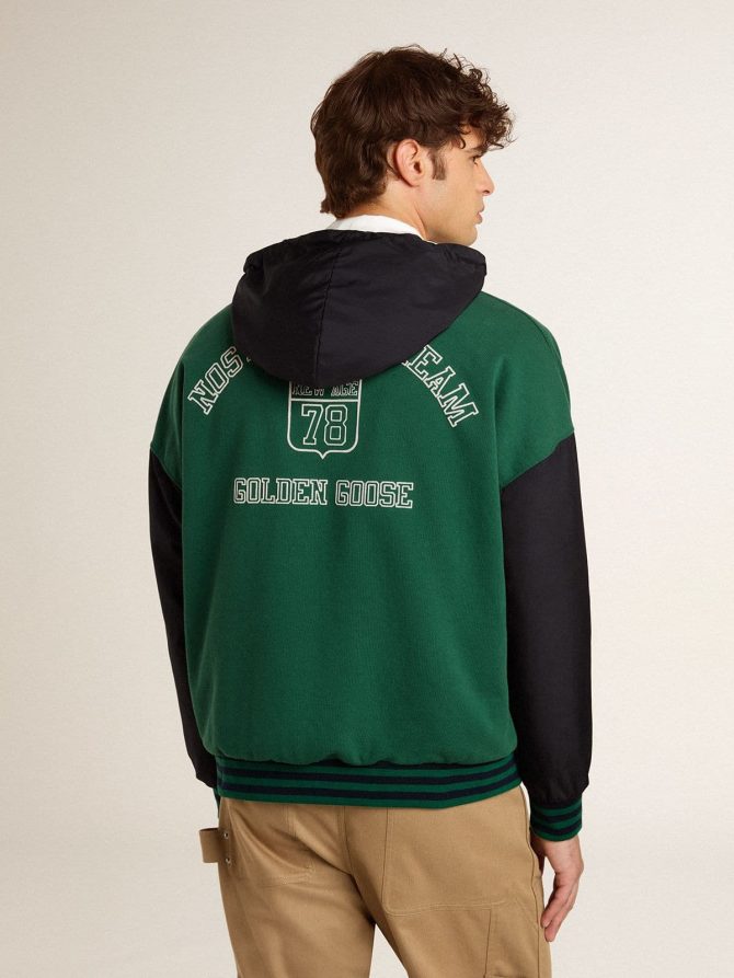 Men’s green and blue reversible hooded sweatshirt - Image 6