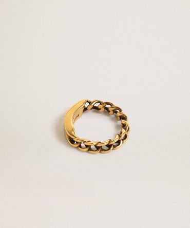 Ring in antique gold color with regular links