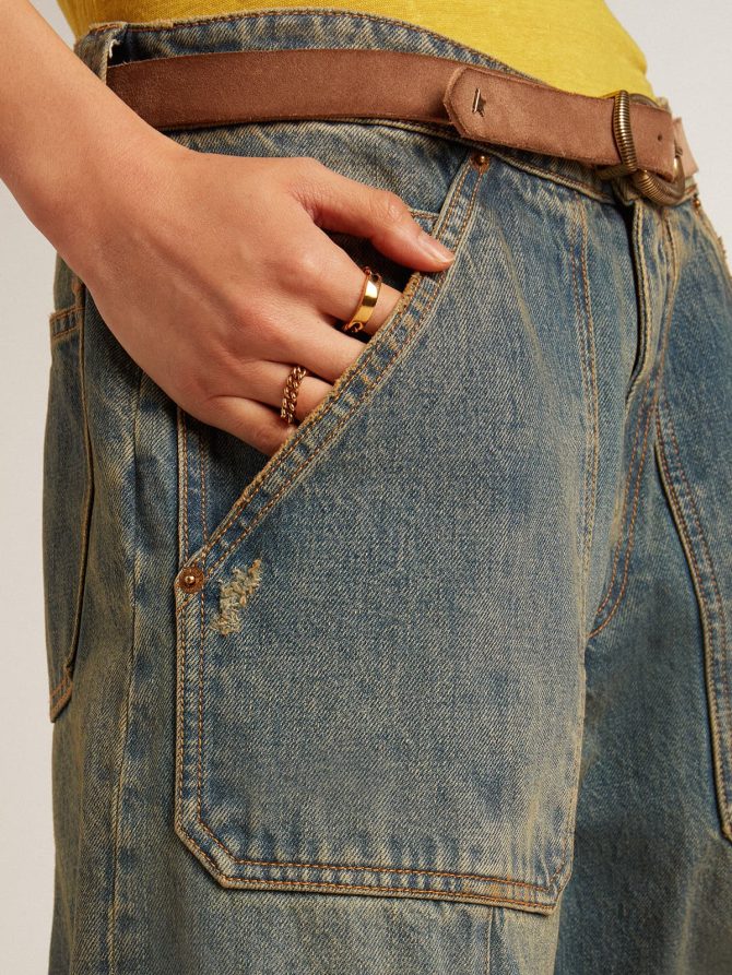 Ring in antique gold color with regular links - Image 2