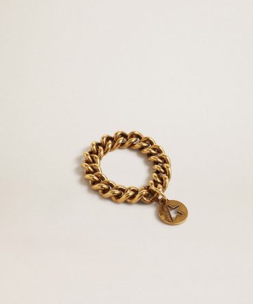 Ring in antique gold color with flexible links