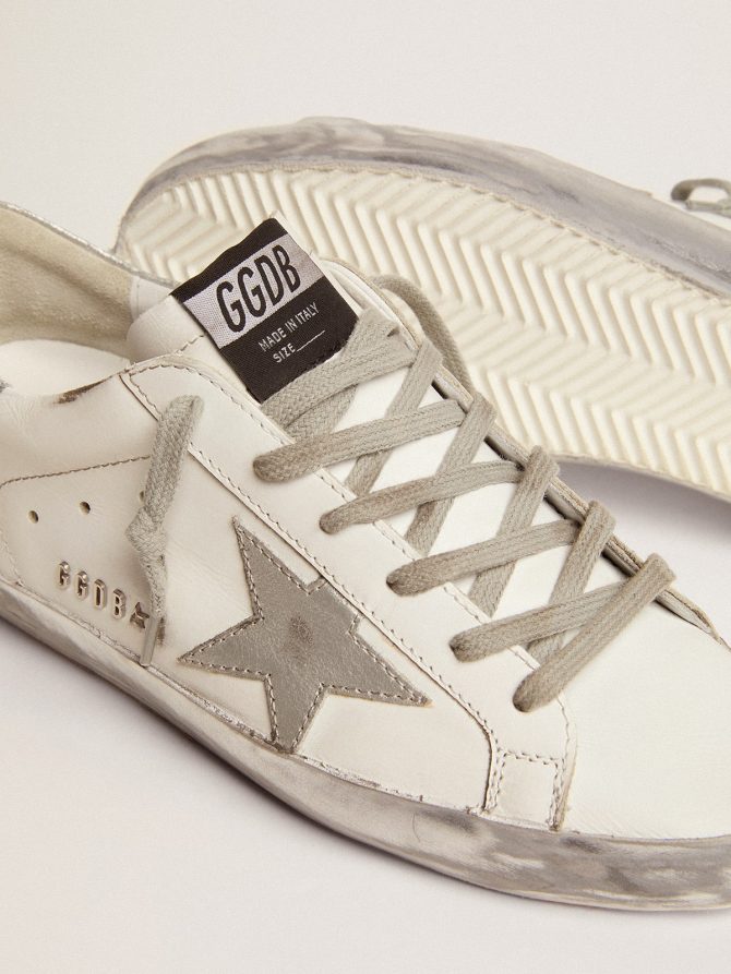 Women’s Super-Star with silver sparkle foxing and metal stud lettering - Image 4