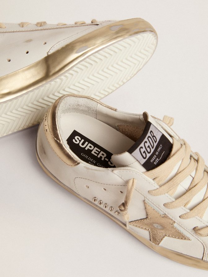 Women’s Super-Star with gold sparkle foxing and metal stud lettering - Image 4