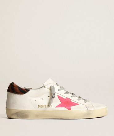 Women’s Super-Star with pink suede star and pony skin heel tab