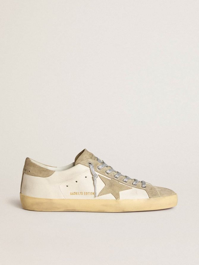 Women’s Super-Star in nappa with ice-gray suede star and black embroidery - Image 4