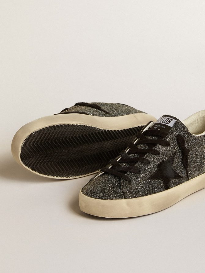 Women’s Super-Star in black Swarovski crystals with black suede star - Image 3