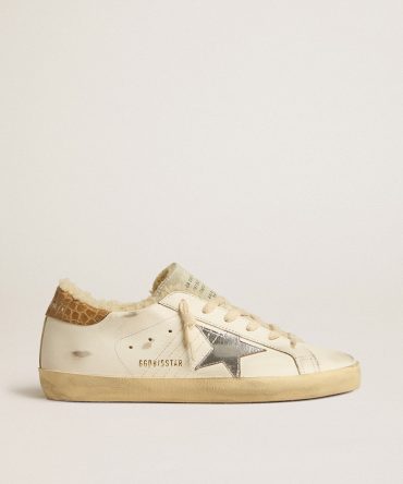 Super-Star with silver leather star and crocodile-print leather heel tab