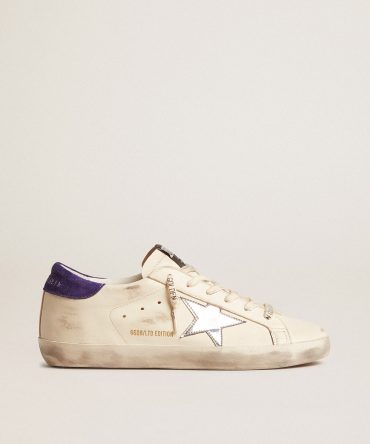 Super-Star LTD in nappa with metallic star and purple suede heel tab