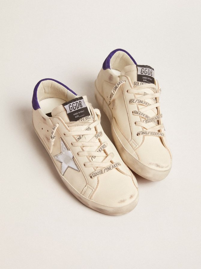 Super-Star LTD in nappa with metallic star and purple suede heel tab - Image 2