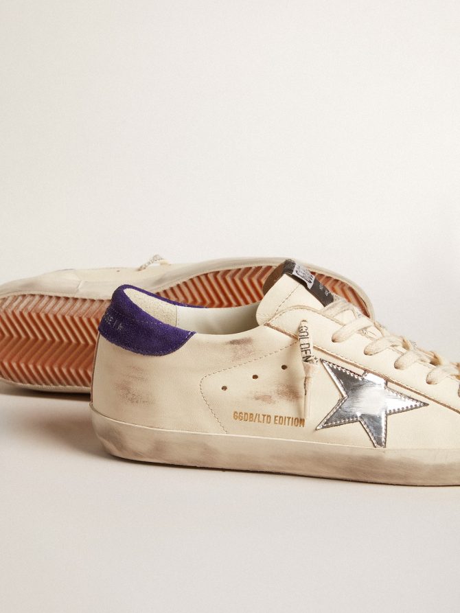 Super-Star LTD in nappa with metallic star and purple suede heel tab - Image 3