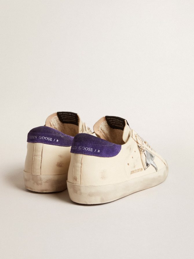 Super-Star LTD in nappa with metallic star and purple suede heel tab - Image 4