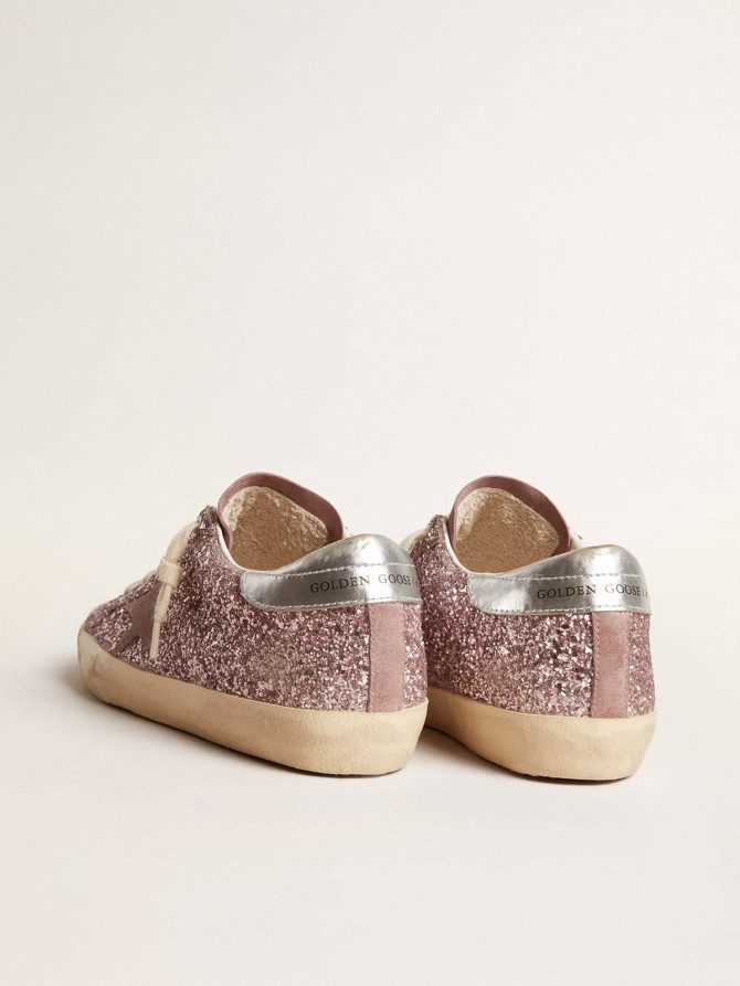 Super-Star LTD in glitter with suede star and silver heel tab - Image 5