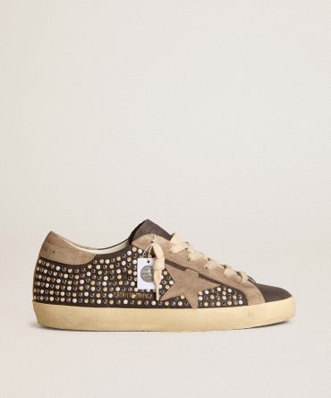 Super-Star LTD in gray nubuck with Swarovski pearls and suede star