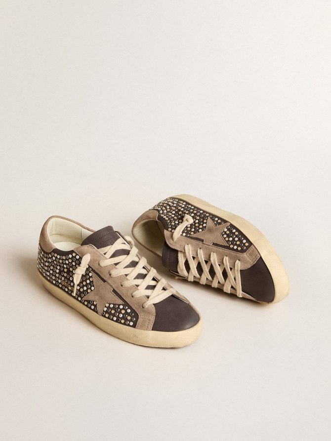 Super-Star LTD in gray nubuck with Swarovski pearls and suede star - Image 2