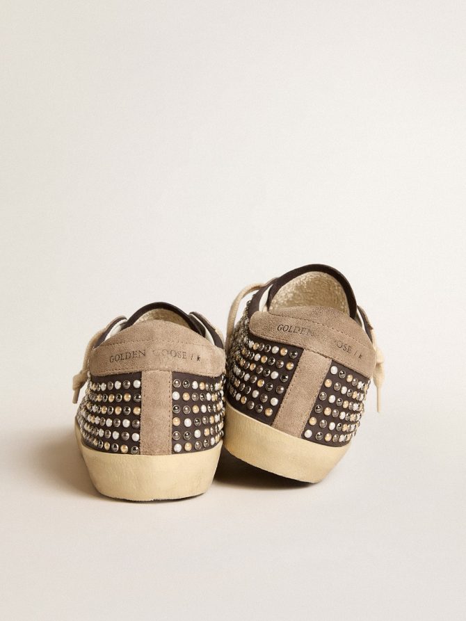 Super-Star LTD in gray nubuck with Swarovski pearls and suede star - Image 4