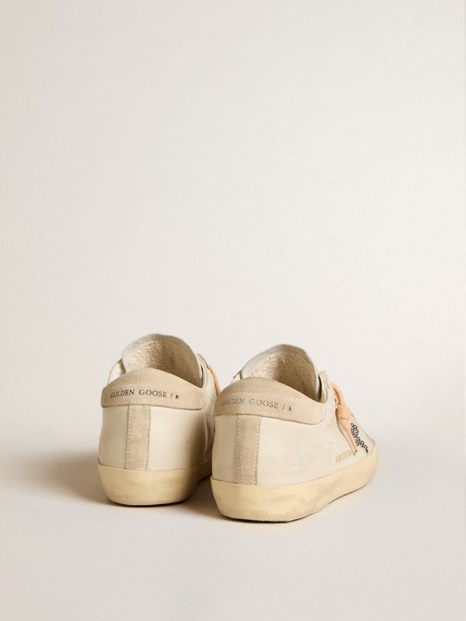 Super-Star LTD in leather with beige suede star with Swarovski studs - Image 5