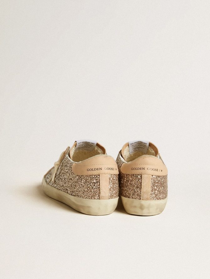 Women’s Super-Star in silver glitter with leather star and heel tab - Image 4