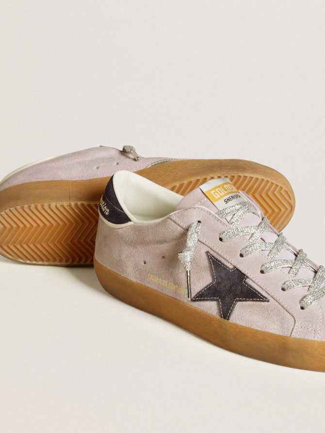Women’s Super-Star LTD in lilac suede with midnight blue suede star and heel tab - Image 3