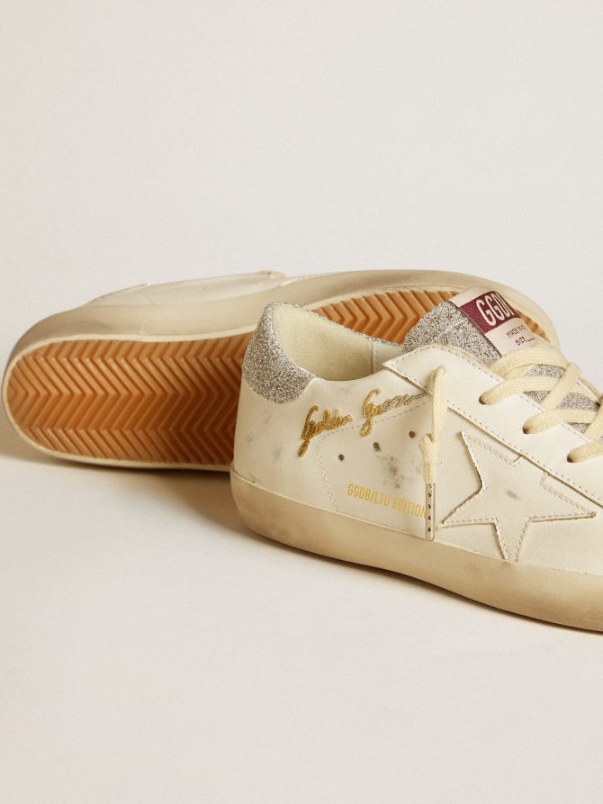 Women’s Super-Star LTD in white leather with Swarovski micro-crystal inserts - Image 3