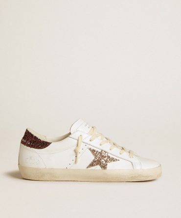 Women’s Super-Star with silver glitter star and lilac glitter heel tab