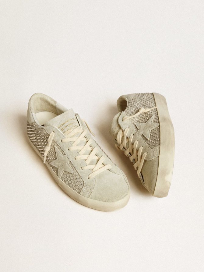 Women’s Super-Star with gray suede star and Swarovski crystal mesh - Image 2